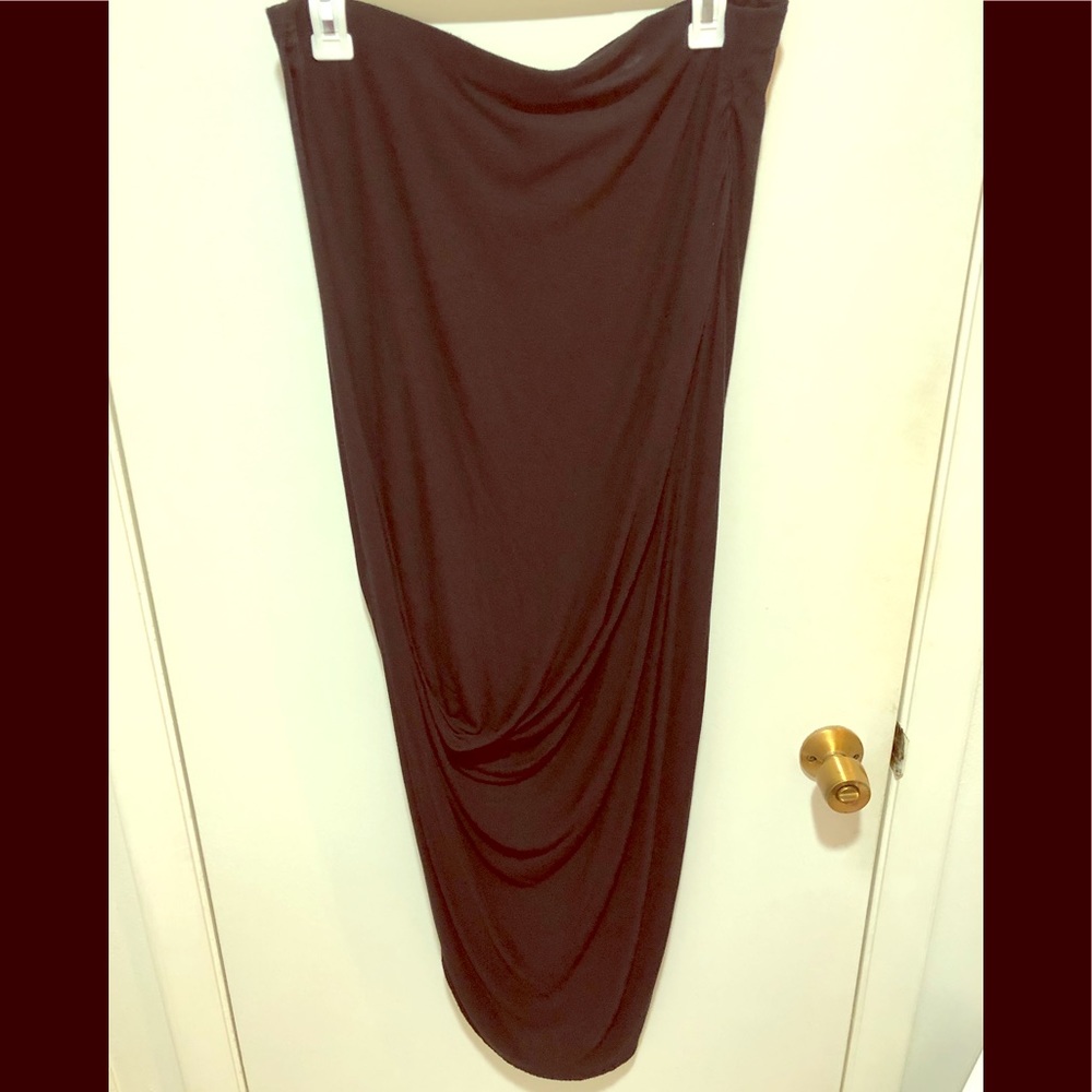 EUC Express Black Asymmetrical Long Skirt Large